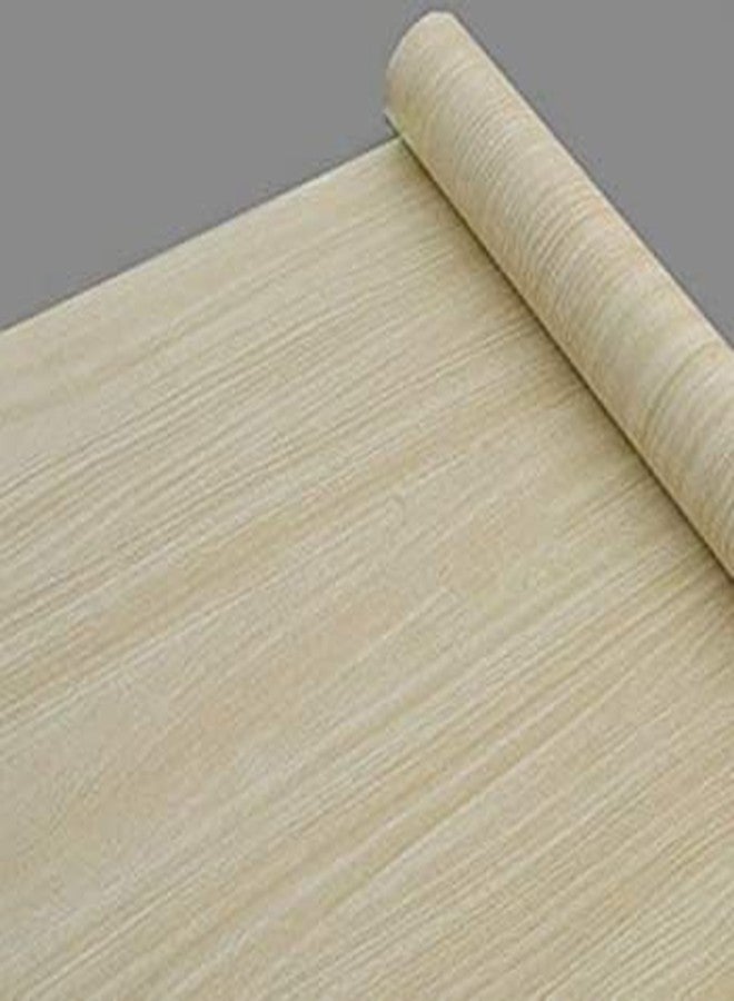 HAPPYMATES Wood PVC Solid Grain Stickers For Wardrobe Cupboard Table Furniture Waterproof Self Adhesive Removable Wallpaper Home Decor Film (24 X 48 Inch, Ash Wood), Beige - Image 1